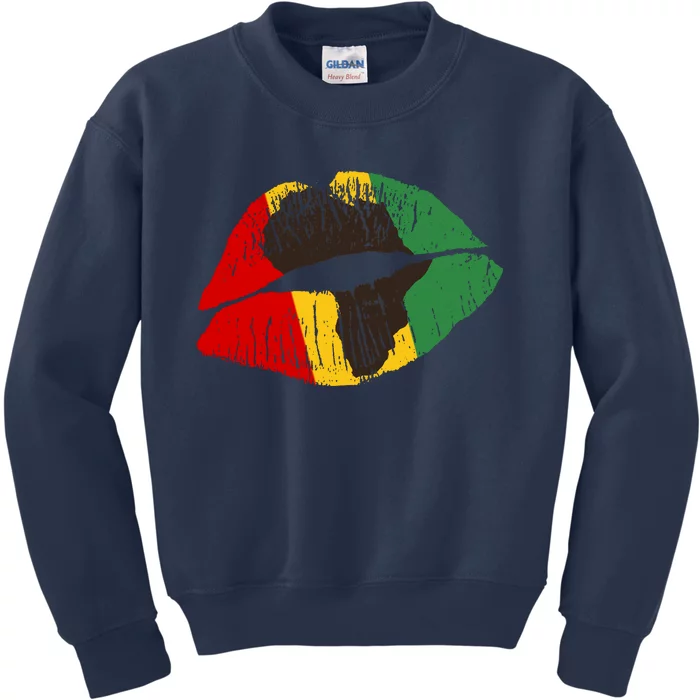 African Colors Lipstick Print Kids Sweatshirt