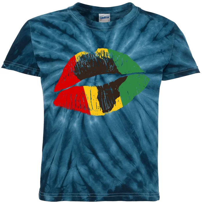 African Colors Lipstick Print Kids Tie-Dye T-Shirt