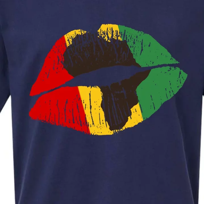 African Colors Lipstick Print Sueded Cloud Jersey T-Shirt