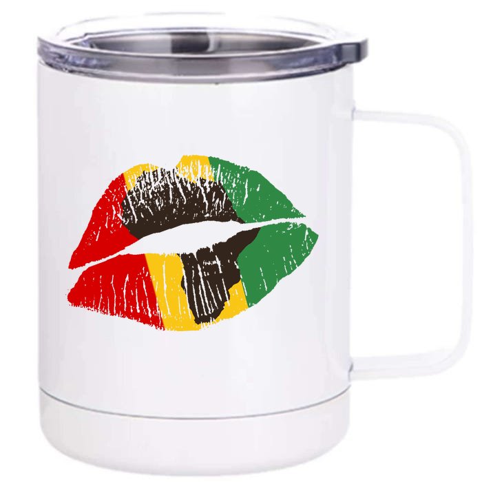 African Colors Lipstick Print Front & Back 12oz Stainless Steel Tumbler Cup