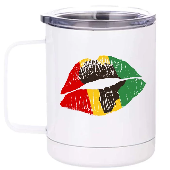 African Colors Lipstick Print Front & Back 12oz Stainless Steel Tumbler Cup