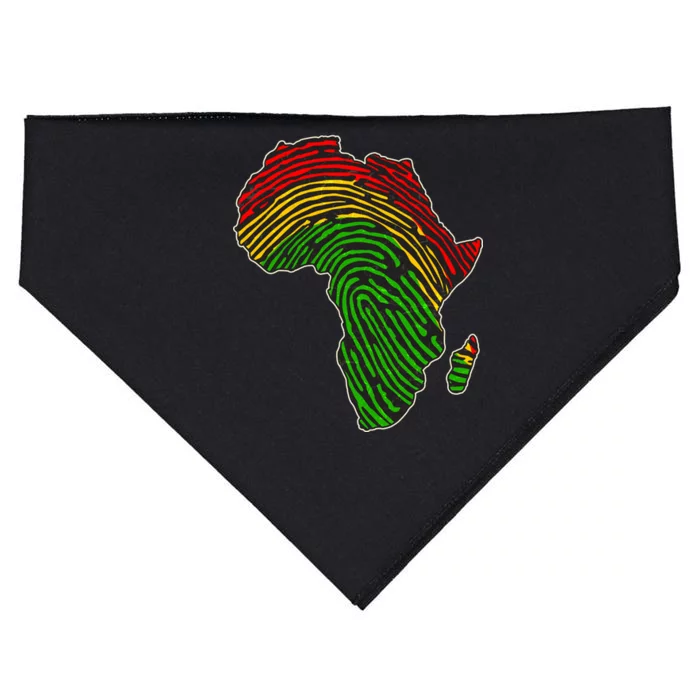 African Flag Colors Fingerprint USA-Made Doggie Bandana