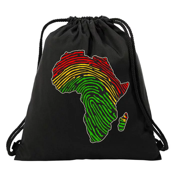 African Flag Colors Fingerprint Drawstring Bag