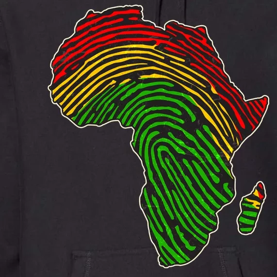 African Flag Colors Fingerprint Premium Hoodie