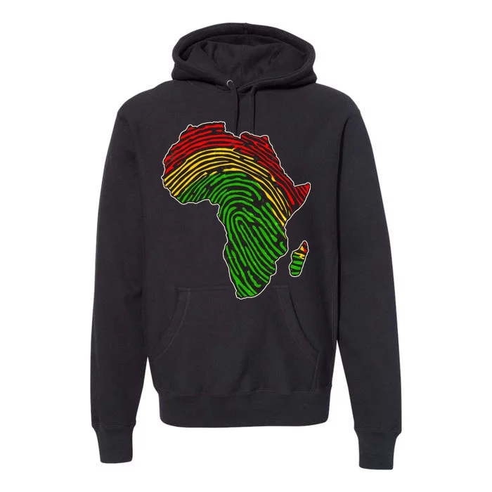 African Flag Colors Fingerprint Premium Hoodie