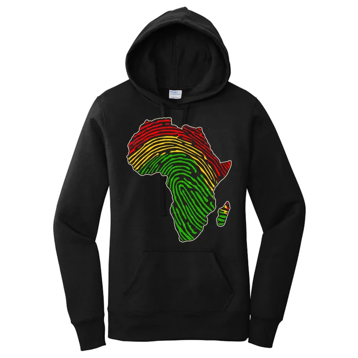 African Flag Colors Fingerprint Women's Pullover Hoodie