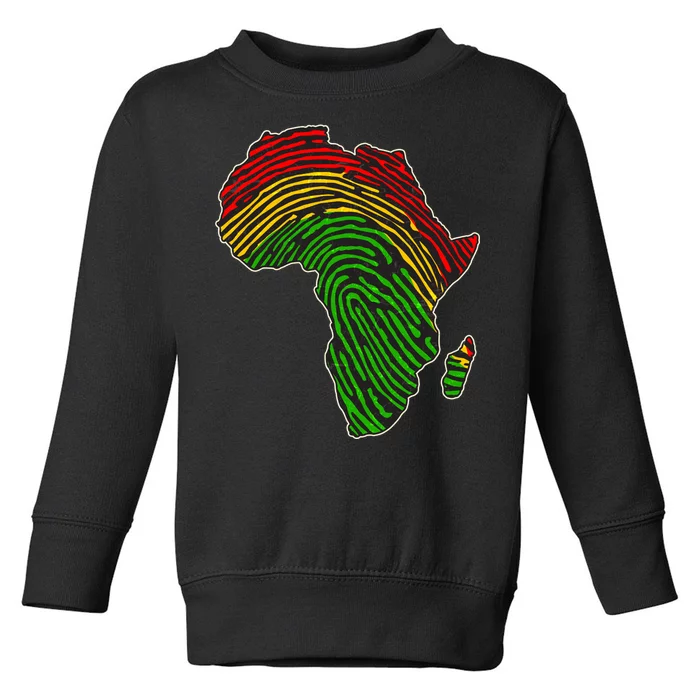 African Flag Colors Fingerprint Toddler Sweatshirt