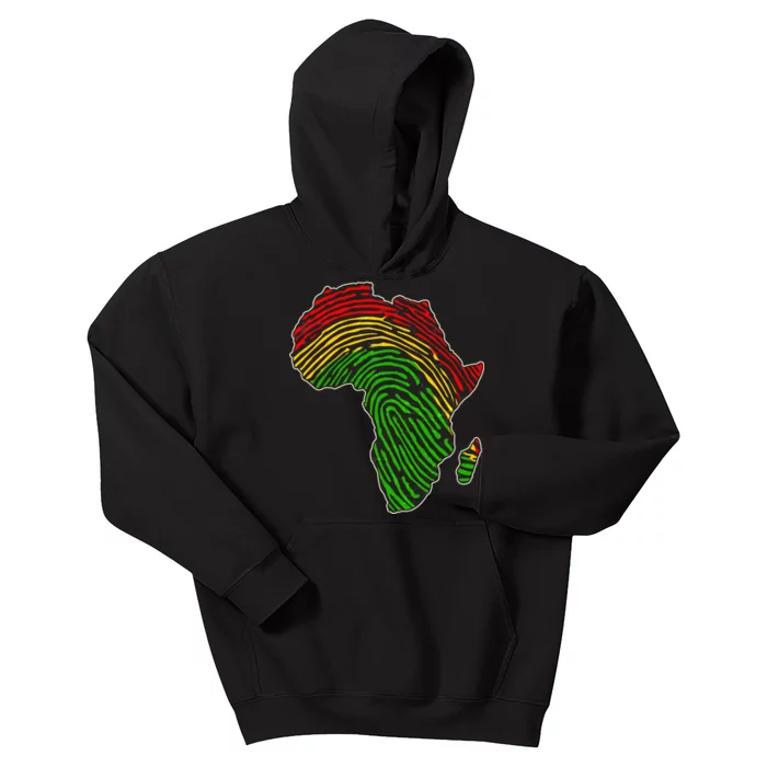 African Flag Colors Fingerprint Kids Hoodie