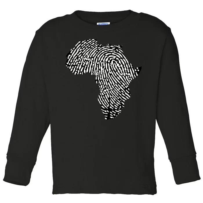 African Heritage Map Toddler Long Sleeve Shirt