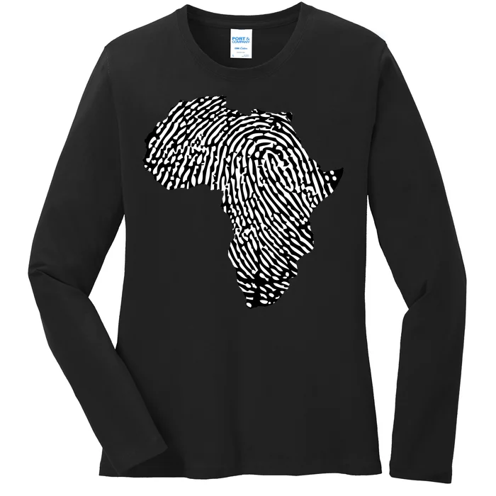 African Heritage Map Ladies Long Sleeve Shirt