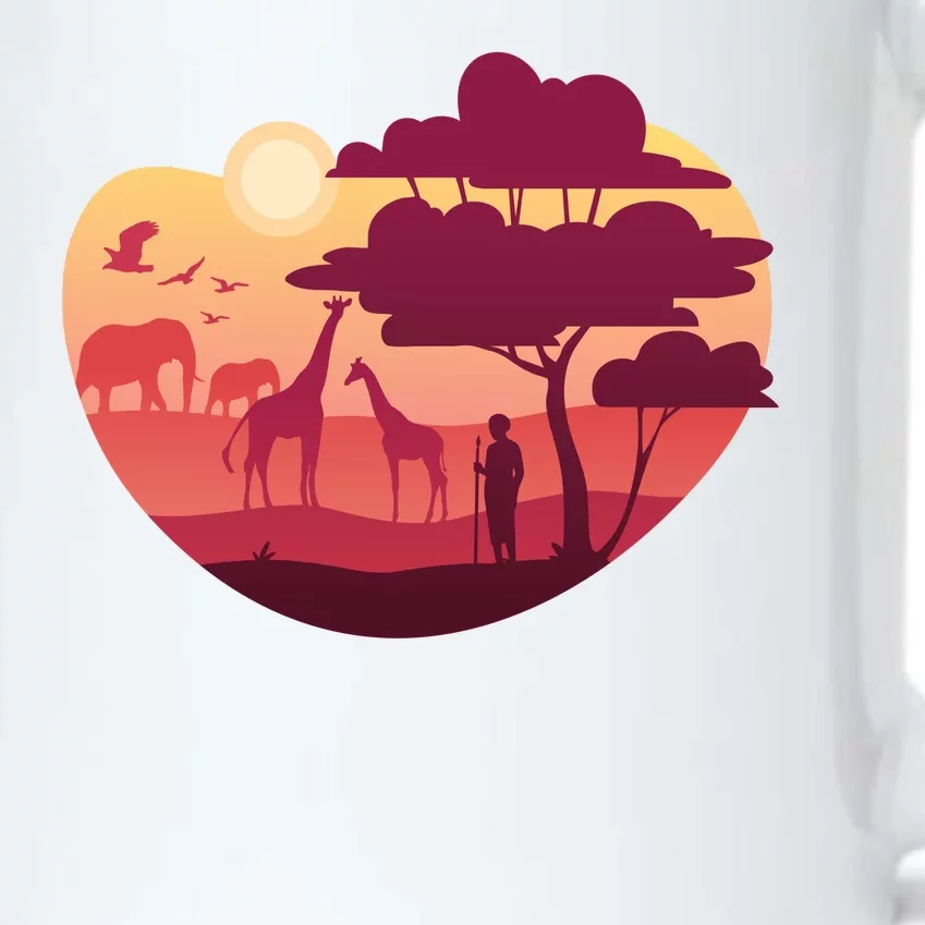 African Landscape Black Color Changing Mug