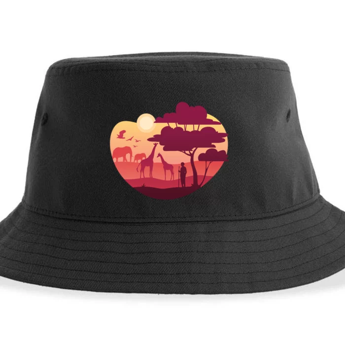 African Landscape Sustainable Bucket Hat