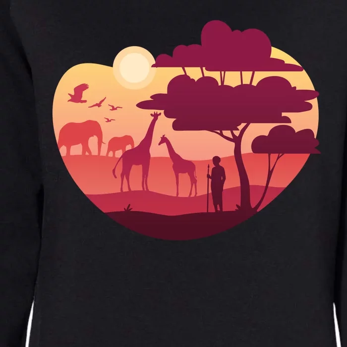 African Landscape Womens California Wash Sweatshirt