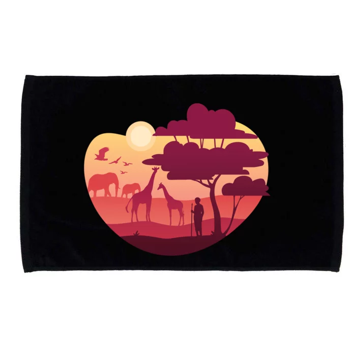 African Landscape Microfiber Hand Towel