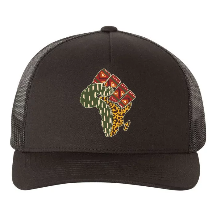 African Patterns Protest Fist Yupoong Adult 5-Panel Trucker Hat