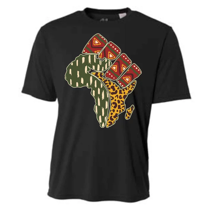 African Patterns Protest Fist Cooling Performance Crew T-Shirt