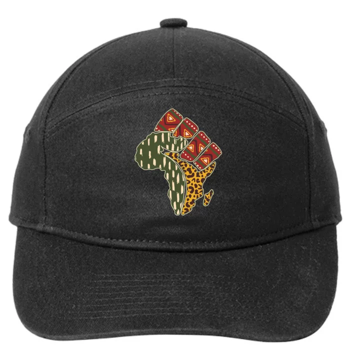 African Patterns Protest Fist 7-Panel Snapback Hat