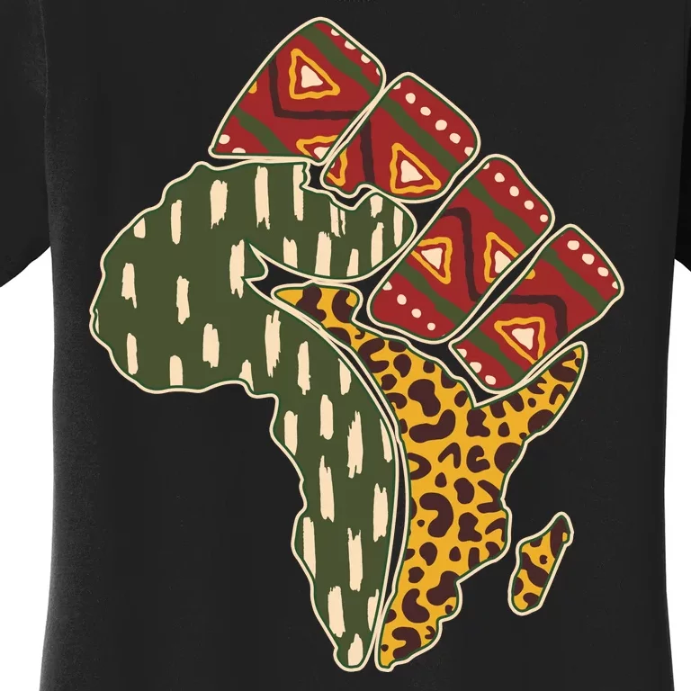 African Patterns Protest Fist Women's T-Shirt