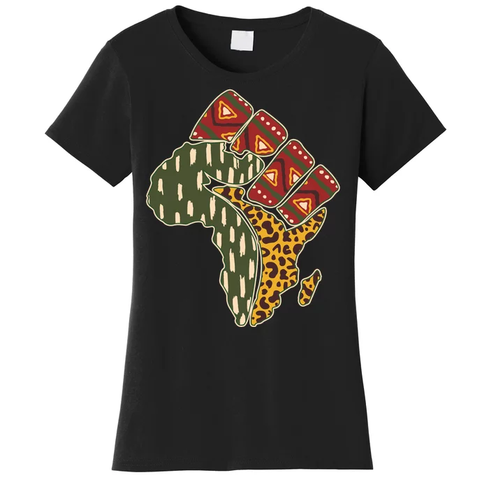 African Patterns Protest Fist Women's T-Shirt