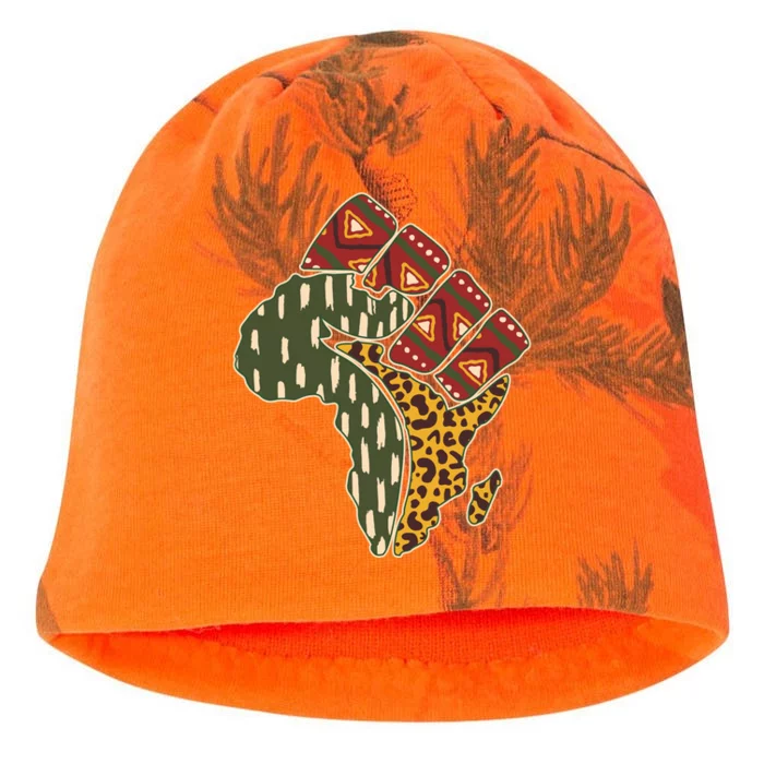 African Patterns Protest Fist Kati - Camo Knit Beanie