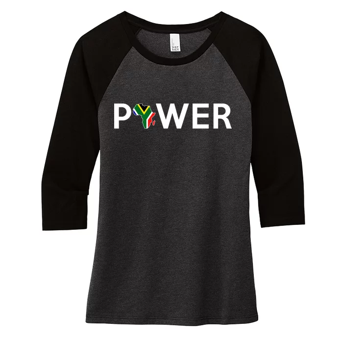 African Power Women's Tri-Blend 3/4-Sleeve Raglan Shirt