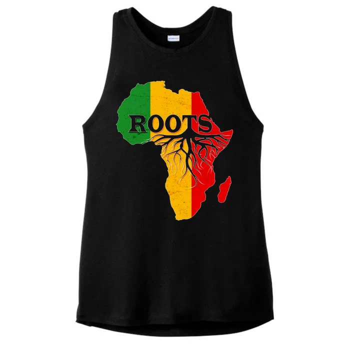 African Roots Black History Month Ladies Tri-Blend Wicking Tank