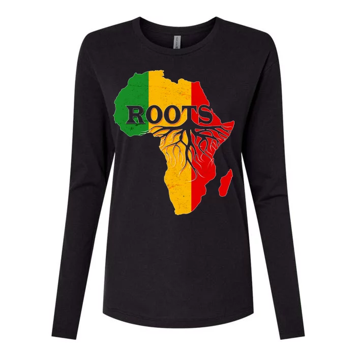 African Roots Black History Month Womens Cotton Relaxed Long Sleeve T-Shirt