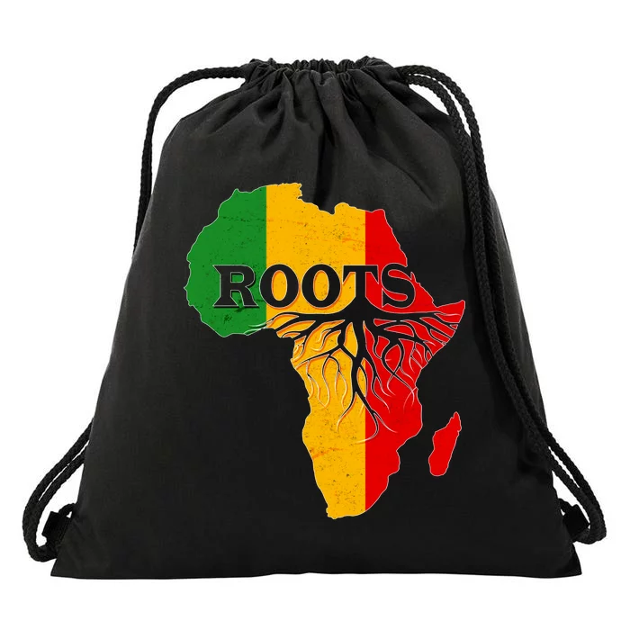 African Roots Black History Month Drawstring Bag