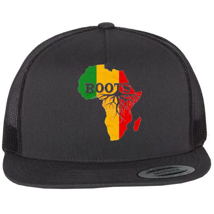 African Roots Black History Month Flat Bill Trucker Hat