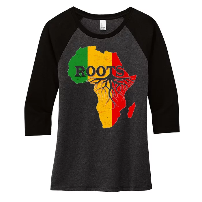 African Roots Black History Month Women's Tri-Blend 3/4-Sleeve Raglan Shirt