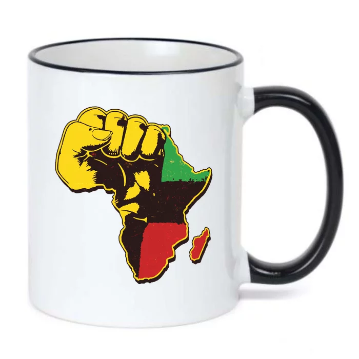 African Traditional Colors Protest Fist Black Color Changing Mug