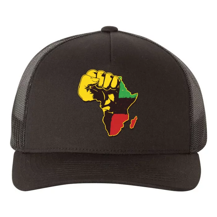 African Traditional Colors Protest Fist Yupoong Adult 5-Panel Trucker Hat