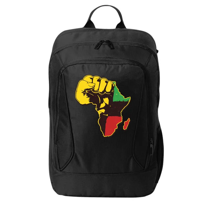 African Traditional Colors Protest Fist City Backpack