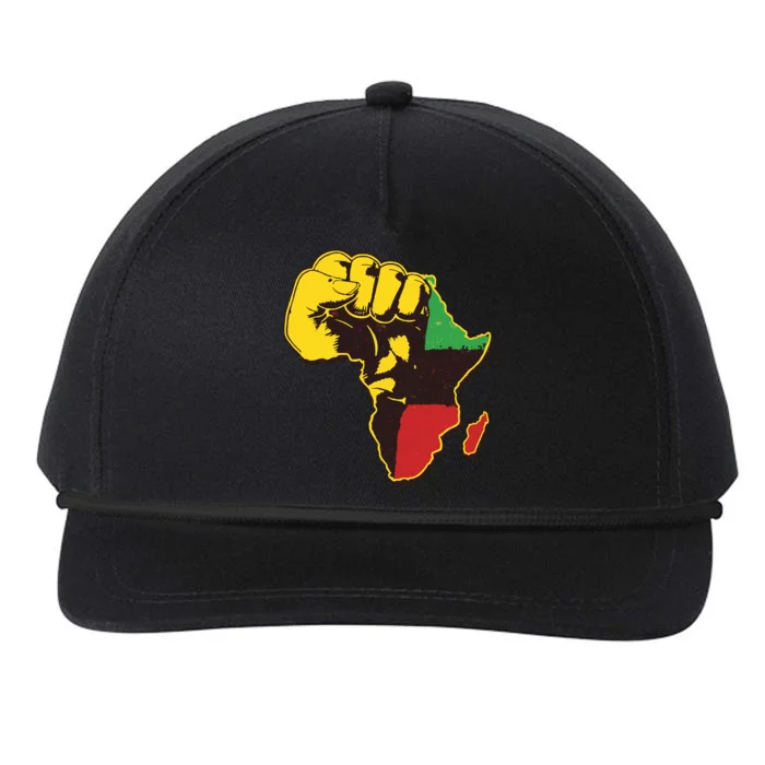 African Traditional Colors Protest Fist Snapback Five-Panel Rope Hat