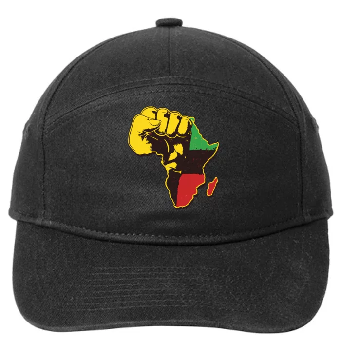 African Traditional Colors Protest Fist 7-Panel Snapback Hat