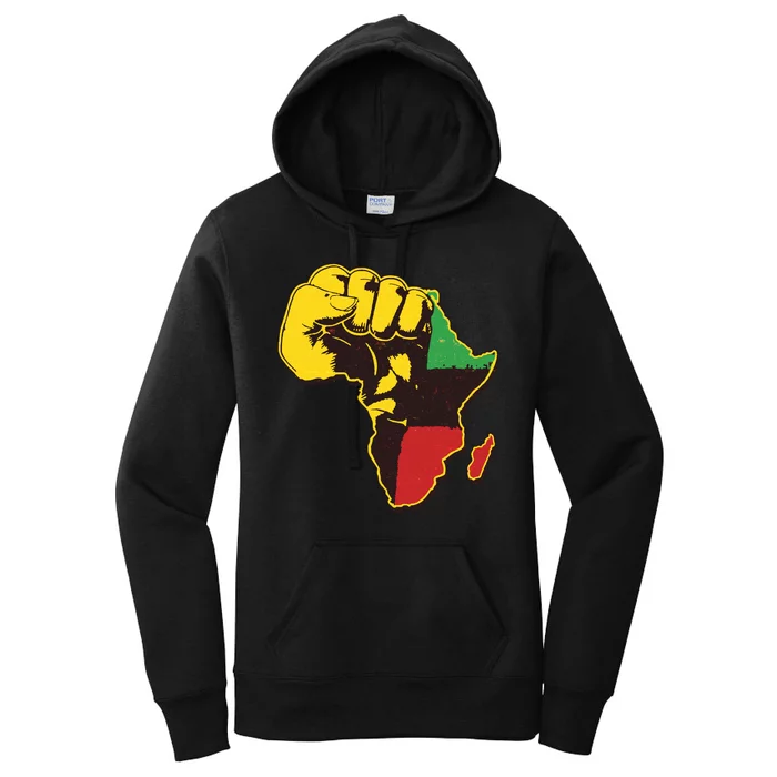 African Traditional Colors Protest Fist Women's Pullover Hoodie