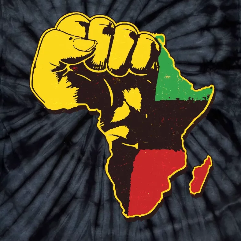 African Traditional Colors Protest Fist Tie-Dye T-Shirt