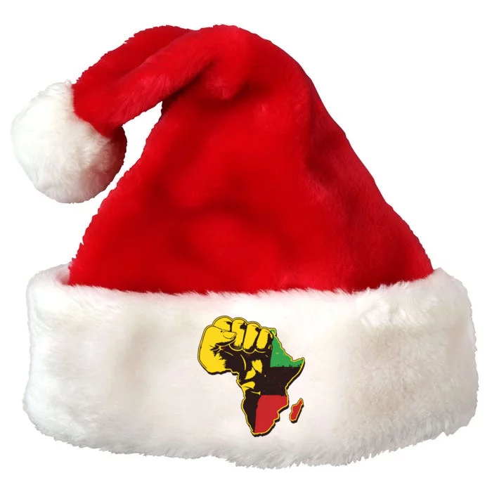 African Traditional Colors Protest Fist Premium Christmas Santa Hat