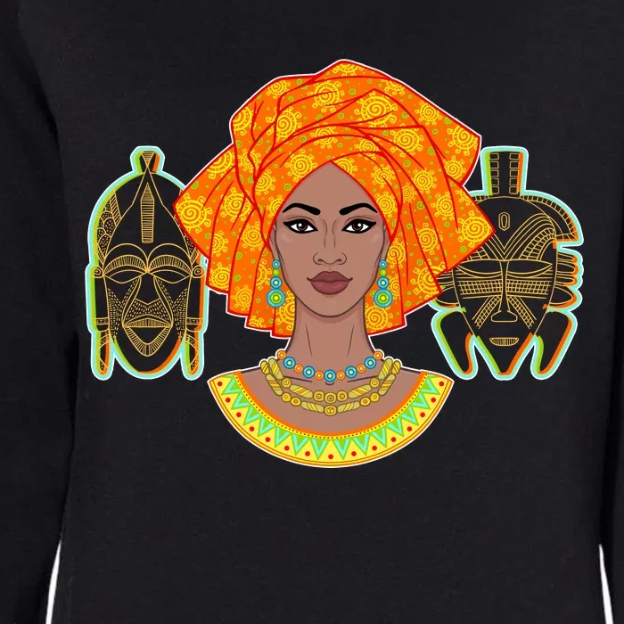 African Woman With Tribal Masks Womens California Wash Sweatshirt