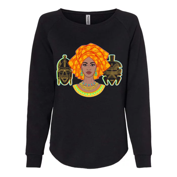 African Woman With Tribal Masks Womens California Wash Sweatshirt