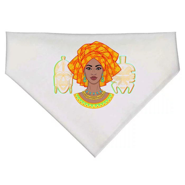 African Woman With Tribal Masks USA-Made Doggie Bandana