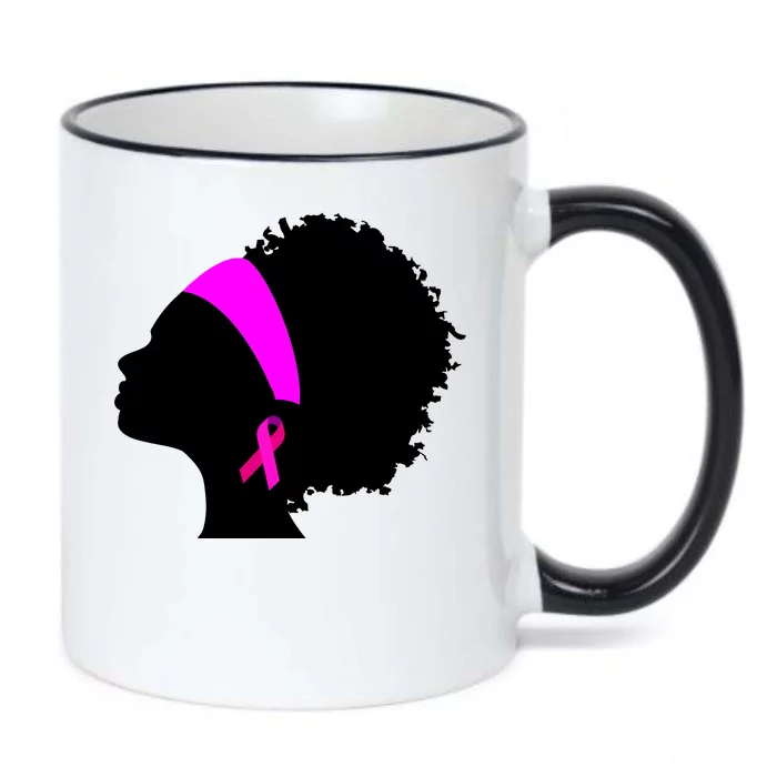 Afro Breast Cancer Awareness Black Color Changing Mug