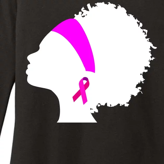 Afro Breast Cancer Awareness Womens CVC Long Sleeve Shirt