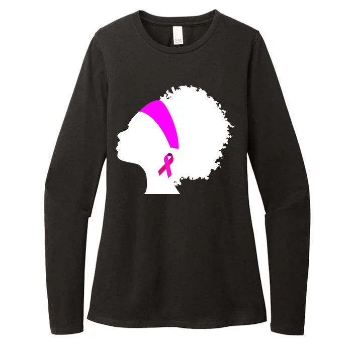 Afro Breast Cancer Awareness Womens CVC Long Sleeve Shirt