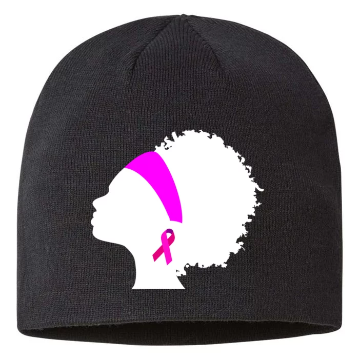 Afro Breast Cancer Awareness 8 1/2in Sustainable Knit Beanie