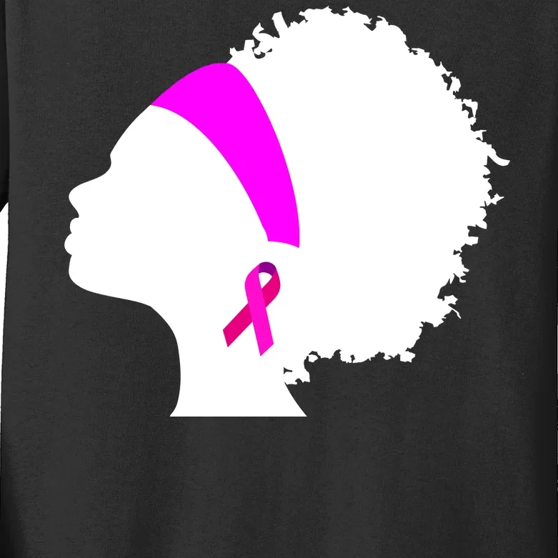 Afro Breast Cancer Awareness Kids Long Sleeve Shirt