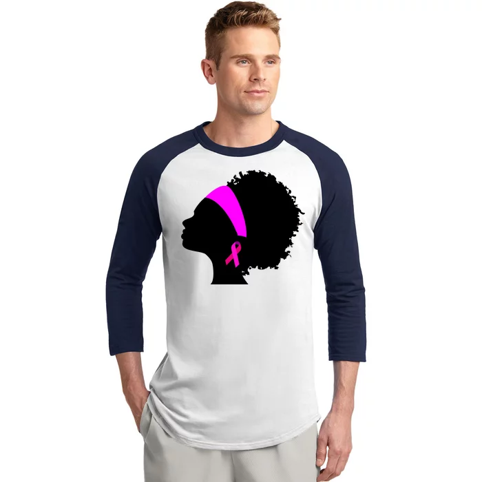 Afro Breast Cancer Awareness Baseball Sleeve Shirt