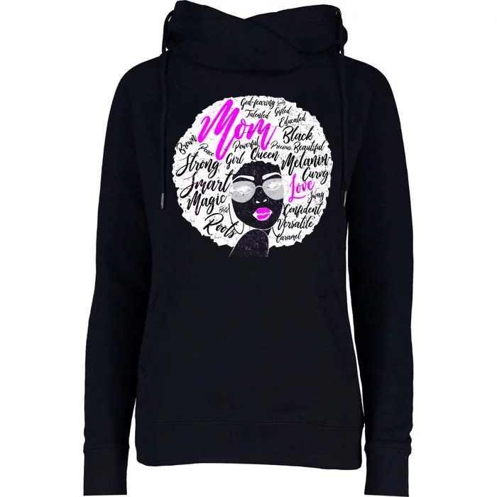 Afro Mom Strong Roots Womens Funnel Neck Pullover Hood