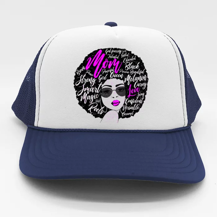 Afro Mom Strong Roots Trucker Hat