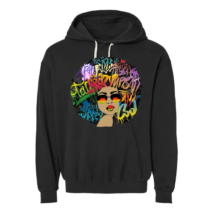 Afro Proud Black Woman Dashiki Melanin Garment-Dyed Fleece Hoodie